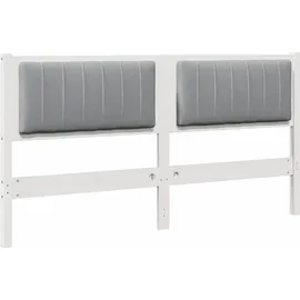 vidaXL Gepolstertes Kopfteil Weiß 160 cm Massives Kiefernholz