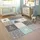 Paco Home Kinderteppich Teppich Kinderzimmer Pastell Kariert Punkte Mond Sterne Weiß Grau Blau, 80x150 cm
