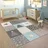 Paco Home Kinderteppich Teppich Kinderzimmer Pastell Kariert Punkte Mond Sterne Weiß Grau Blau, 80x150 cm