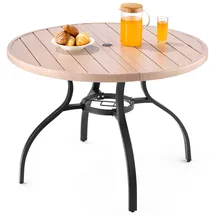 Vevor Terrassentisch Gartentisch Ø 103,5 x 72 cm Holzmaserung