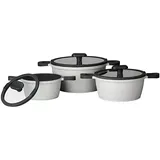 Mulex HAPPINESS GREYLINE Topf-Set 6-tlg. Kochtopf + Kochtopf + Kochtopf + Kochtopf + Kochtopf + Kochtopf