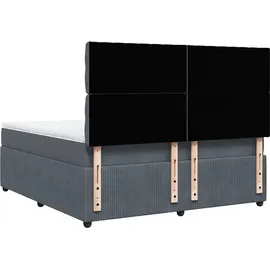 vidaXL Boxspringbett 180 x 200 cm Dunkelgrau