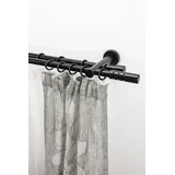 GARESA Gardinenstange GARESA "PEMPIA", schwarz, L:100cm Ø:20mm, Holzwerkstoff, Metall, Gardinenstangen, Vorhanggarnitur, verlängerbar, Knopf m.Ausschnitten, mit Ringen