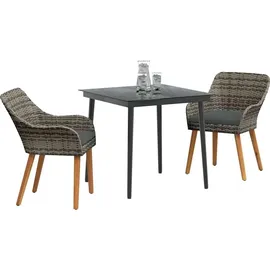 vidaXL Garten Essgruppe 3-tlg. Grau