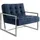 s-style möbel Loungesessel Tampa Samtstoff 84 x 81 x 89 cm Blau/Silber