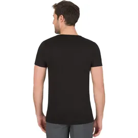 TRIGEMA T-Shirt "TRIGEMA V-Shirt Slim Fit", Jungen, Gr. M, schwarz, Single Jersey, 100% Baumwolle, Basic, lang, V-Ausschnitt, Shirts T-Shirt