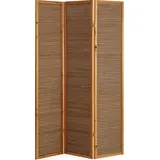 Homestyle4u Paravent Raumteiler 3 teilig Bambus Braun