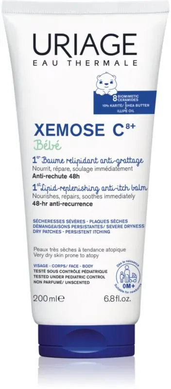 Uriage Xemose C8+ Bébé Beruhigendes Balsam für trockene bis atopische Haut für Kinder ab der Geburt 200 ml