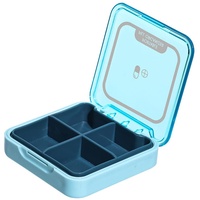 Koomuao Pillendose Klein,Pillen-Organizer Box,Medikamentenbox 8 Fächer,Herausnehmbare Fächer Pillenbox Pillenbox Medikamentenbox für Reise und Tägliches Gebrauch (Blau)