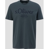 s.Oliver T-Shirt mit Label-Print, Anthrazit, XXL