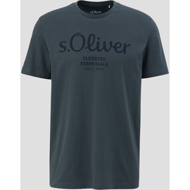 s.Oliver T-Shirt mit Label-Print, Anthrazit, XXL