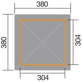 Weka Gartenoase 651 3,80 x 3,80 m Braun
