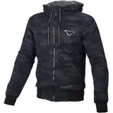 Macna Nuclone Motorrad Zip Hoodie, (Black/Camouflage,L)