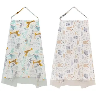 2 Stück Stilltuch Stillschürze, Baumwolle Stillschal für Unterwegs Stillschürze Sommer Baby Stillbezug weicher und Atmungsaktive Verstellbare Stillcover Sichtschutz Stillschal Stillmutter Abdeckung