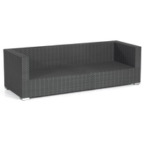 Sonnenpartner 3-Sitzer Lounge-Sofa Residence Aluminium mit Polyrattan graphit-schwarz inklusive Kiss