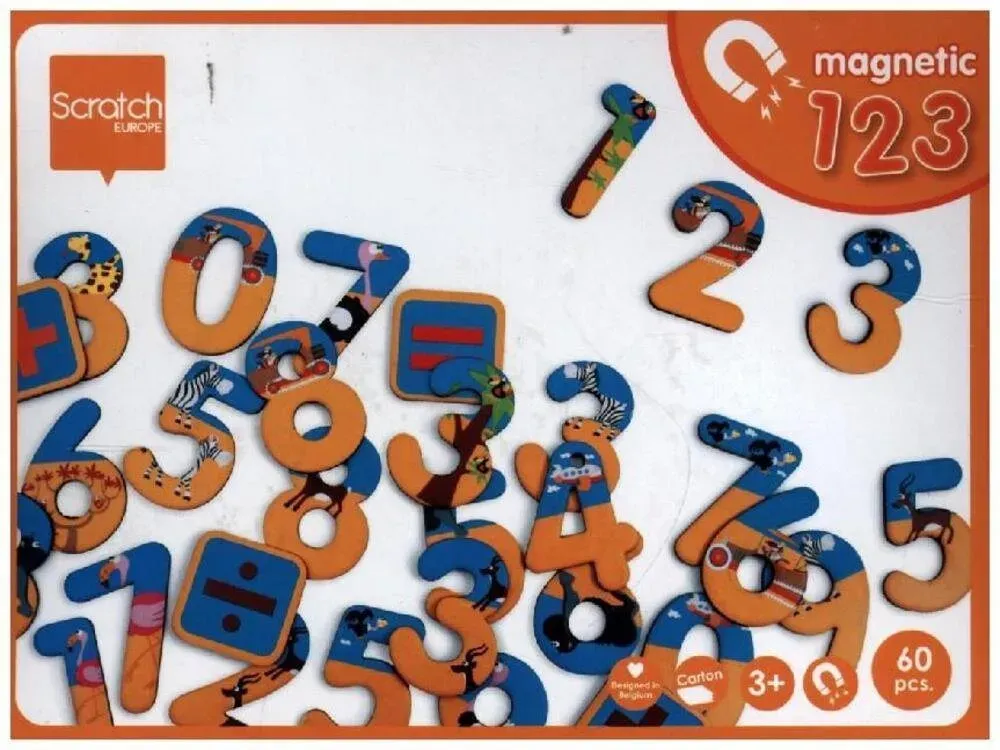 Preisvergleich Produktbild SCRATCH Spiel Magnete 60 Zahlen Safari (Kinderspiel)