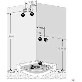 AcquaVapore Duschkabine Dusche D58-03M1 80x80 cm ohne 2k Scheiben Versiegelung