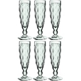 LEONARDO Brindisi Sekt-Gläser 6er Set, spülmaschinenfeste Prosecco-Kelche, Champagner-Glas mit Facettenschliff, Kelchgläser grün, 140 ml,