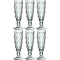 LEONARDO Brindisi Sekt-Gläser 6er Set, spülmaschinenfeste Prosecco-Kelche, Champagner-Glas mit Facettenschliff, Kelchgläser grün, 140 ml,