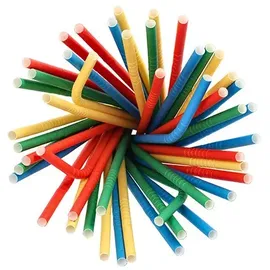 Papstar Shake-Halme Papier Ø 8 mm 25 cm 100 St. Bunt