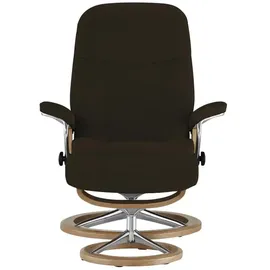 Stressless Relaxsessel mit Hocker Leder 91 x 102 x 79 cm Braun