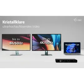 iTEC i-tec Universal Dual 4K Display Docking Station - 2x HDMI, 2x DP, 4x USB-A, 1x USB-C, 1x LAN, 85W PD, 100W USB-C Netzteil