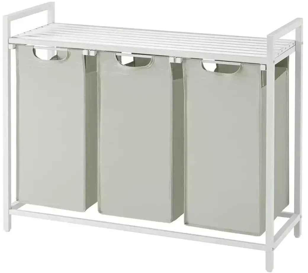 Wäschekorb   , creme , Stoff,Metall , Maße (cm): B: 92,5 H: 72