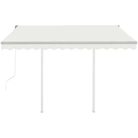 vidaXL Gelenkarmmarkise 300 x 250 cm cremeweiß inkl. Pfosten 3070127