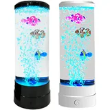 Lavalampe, Bubble Fisch Lampe LED Stimmungslicht mit 7 Farbwechsel, Fantasie Aquarium Nachtlicht La-va Lampe LED für Wohnzimmer Schlafzimmer Büro Heimdekoration, Geschenke für Kinder Erwachsene