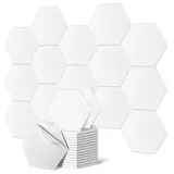 Lavedas 12 Stück Akustikplatte 30 x 26 x 1.2cm Schallschutzplatten Schalldämmung Deckenpaneele Schwarz Silbergrau Weiß Selbstklebend Hexagon Akustikplatten Akustikpaneele