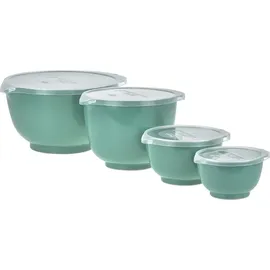 Rosti Rührschüssel Set 4tlg. mit Deckel, Margrethe türkis Nordic Green, 0,25+0,5+1,5+3,0L