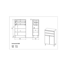 Möbel Kraft Kommode ¦ holzfarben ¦ Maße (cm): B: 60 H: 97 T: 34.0