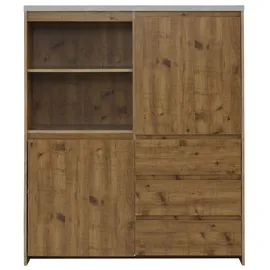 Home Affaire Highboard HOME AFFAIRE "Maribo", beige (naturfarben), B:125cm H:140cm T:35cm, Sideboards, Highboard, Stauraumschrank im modernen Landhaus-Stil, Breite 125 cm
