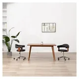 vidaXL Esszimmerstühle 2 Stk. Drehbar Schwarz Bugholz und Kunstleder