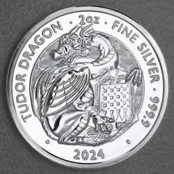 Silbermünze 2oz Tudor Dragon 2024 Royal Tudor Beasts (Großbritannien)
