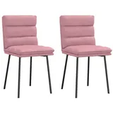 vidaXL Esszimmerstühle 2 Stk. Rosa Samt