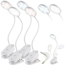 Lunartec 4er-Set Akku Schwannenhals Klemm-Lampe mit Touch