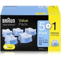 Braun Clean&Renew Reinigungskartusche (5er-Pack) inkl. 1 Reinigungskartusche gratis (limitierte X-Mas Edition)