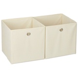 Relaxdays Aufbewahrungsbox Stoff im 2er Set, - Beige