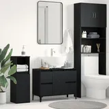 vidaXL Waschbeckenschrank Schwarz Eiche 80x33x60 cm Holzwerkstoff