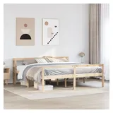 vidaXL Seniorenbett mit Kopfteil 200x200 cm Massivholz Kiefer