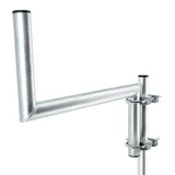 PremiumX Z-Ausleger 50cm Ø 42mm Stahl mit Schellen Antennen-Mast Ausleger Z-Form Halterung für Satellitenschüssel SAT-Spiegel