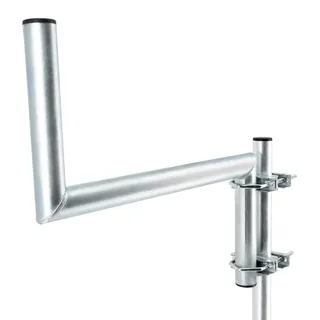PremiumX Z-Ausleger 50cm Ø 42mm Stahl mit Schellen Antennen-Mast Ausleger Z-Form Halterung für Satellitenschüssel SAT-Spiegel