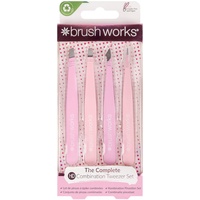 Brushworks 52 56 369 Pinzettenset 4, rosa, One Size