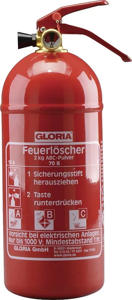 Gloria Abc Auto-Feuerlöscher Pd2ga Mit Manometer     