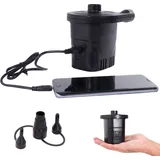 BO-CAMP Mini Akku Pumpe Camping Elektropumpe Luftpumpe Elektrisch USB aufladbar schwarz No Size