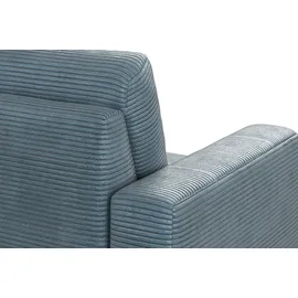 Home Affaire Ecksofa HOME AFFAIRE "Summer L-Form", blau (blau, grau), B:249cm H:91cm T:164cm, 100% Polyester, Sofas, Ecksofa, mit Recamiere, mit oder ohne Bettfunktion und Bettkasten, Cord-Bezug