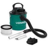 VONROC Aschesauger, 20V – 12L Tank - hepa Filter – Inkl. 2.0Ah Akku und Schnellladegerät