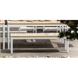 Outdoor Bank Quadrat schwarz / teak 40x40