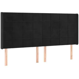 vidaXL Boxspringbett mit Matratze & LED Schwarz 180x200 cm Samt